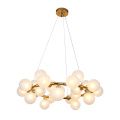 Nordic Style Wholesale Price Home Restaurant Modern Lamp Milk Glass Golden Chandelier Pendant Light